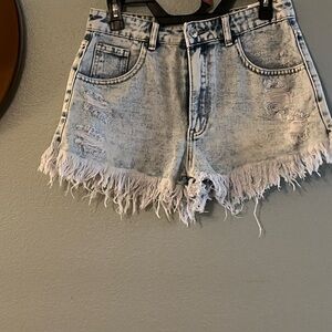 NWOT SHEIN Blue Jean Shorts Distressed Frayed Hem